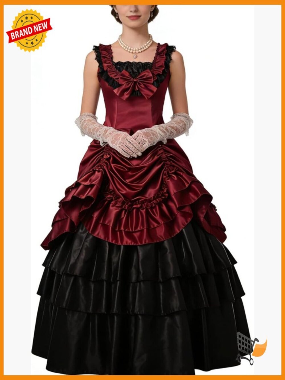 Victorian Ball Gown with Petticoat - Renaissance Gothic Costume